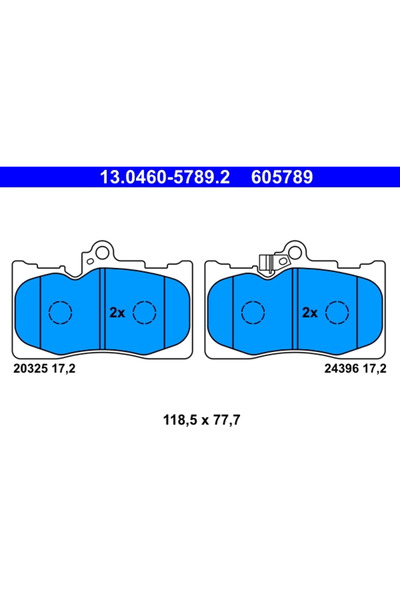 Ate Σετ τακάκια φρένων, δισκόπλακα 13.0460-5789.2 Lexus Gs/Is Ii/Is Iii Toyot...