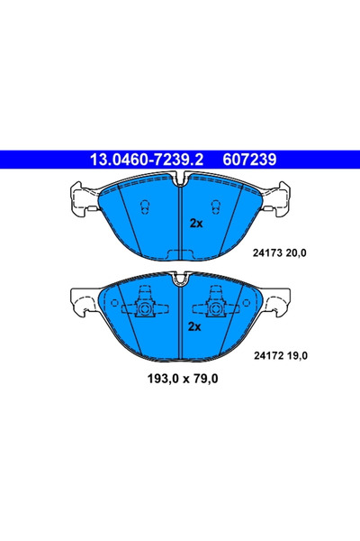 Ate Σετ τακάκια φρένων, δισκόφρενο 13.0460-7239.2