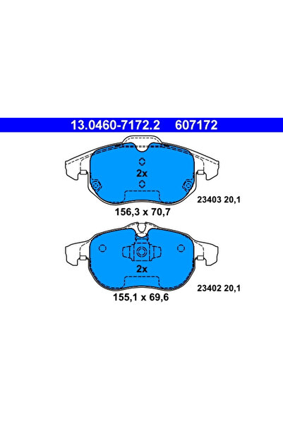 Ate Set of brake pads, disc brake 13.0460-7172.2