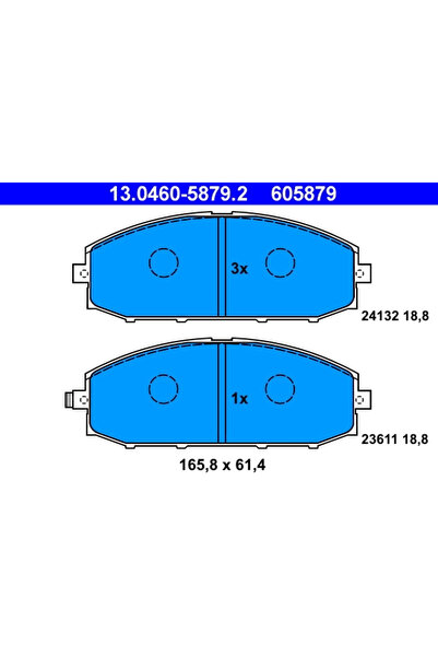 Ate Σετ τακάκια φρένων, δισκόφρενα 13.0460-5879.2