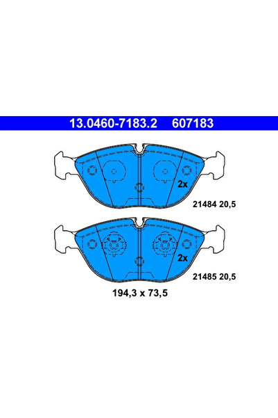 Ate Комплект спирачни накладки, дискова спирачка 13.0460-7183.2