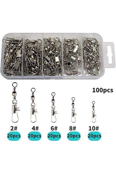 Choice 100pcs 50/100/200Pcs Stainless Steel Fishing Bearing Rolling Swivel wi...