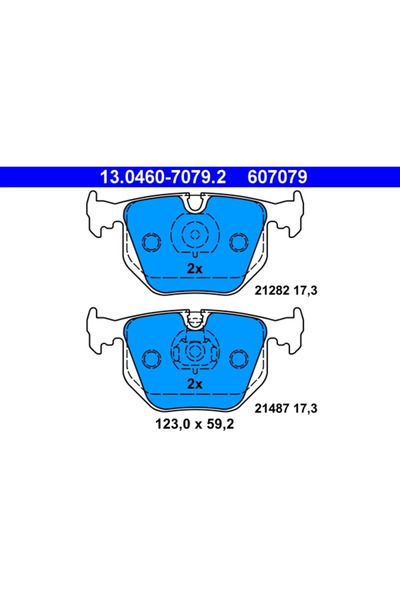 Ate Σετ τακάκια φρένων, δισκόφρενα 13.0460-7079.2