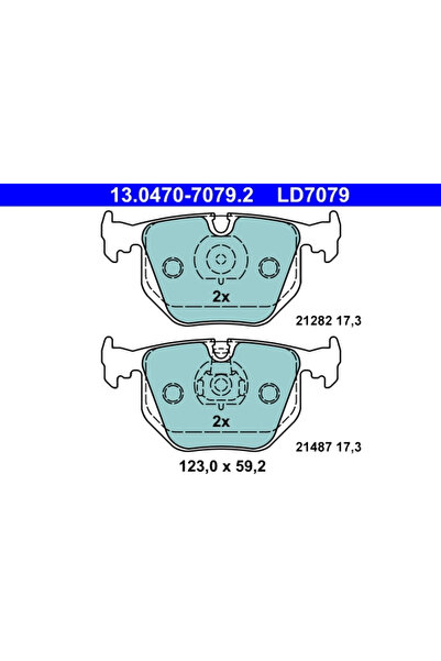 Ate Σετ τακάκια φρένων, δισκόφρενο 13.0470-7079.2