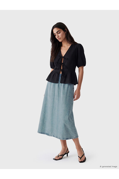 LC Waikiki Two Mt Shop Quality Lcw Vision Indigo Denim Straight Midi Women's ...