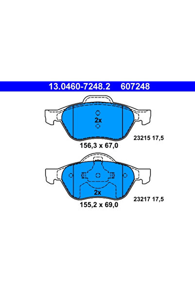 Ate Комплект спирачни накладки, дискова спирачка 13.0460-7248.2