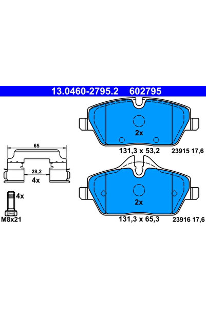 Ate Brake pad set, disc brake 13.0460-2795.2
