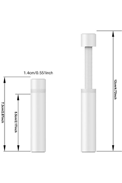 Choice4 White 73mm Aluminum GPU Holder Vertical Telescopic Rotating Stand Mag...