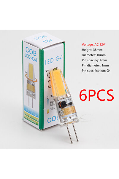 Choice 6000K-6500K 6 قطع G4 12V COB LED 3W حبة بديلة هالوجين 20W لمبة كريستال...