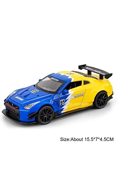 choice2 نموذج سيارة GTR باناميرا الرياضية باللونين الأزرق والأصفر بمقياس 1:32...