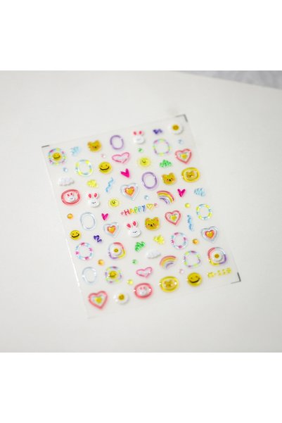 Choice 119 قطعة واحدة من ملصقات فن الأظافر الهلامية 5D Kawaii على شكل دببة عل...