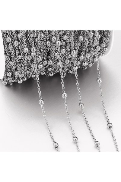 Choice 2Meters Steel color 1meter/2meter Stainless Steel Golden Beads Chains ...