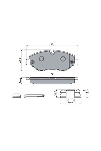Bosch Σετ τακάκια φρένων, δισκόφρενο 0 986 494 121