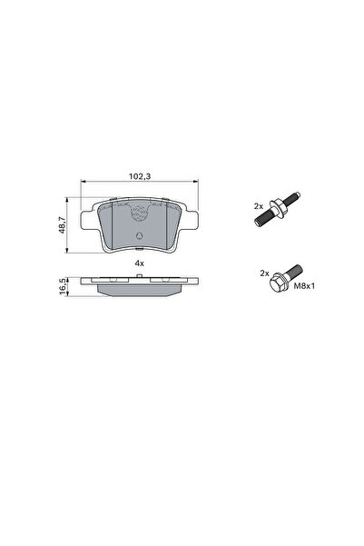 Bosch Σετ τακάκια φρένων, δισκόφρενο 0 986 494 199