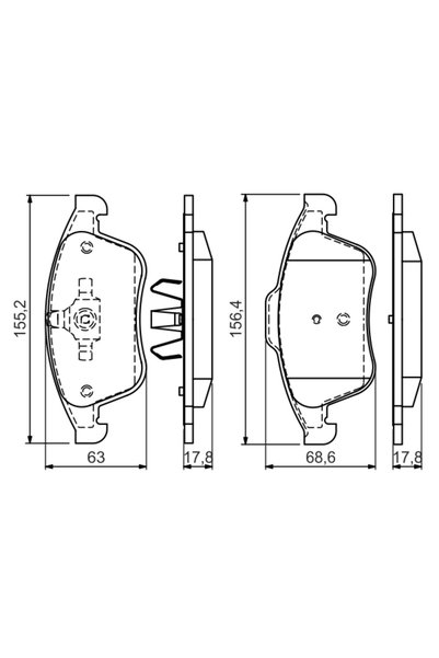 Bosch Set plăcuțe de frână, frână cu disc 0 986 494 556