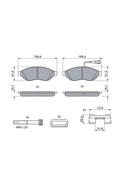 Bosch Σετ τακάκια φρένων, δισκόφρενο 0 986 494 581