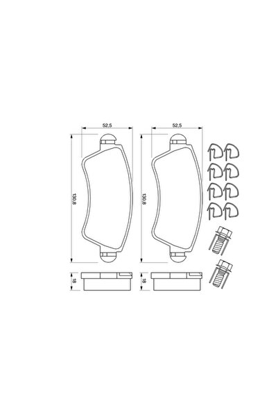Bosch Комплект спирачни накладки, дискова спирачка 0 986 424 801