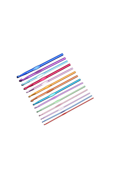 Choice 8pcs Mixed colors 8pcs Metal Handle Crochet Hook Colorful Aluminum Kni...