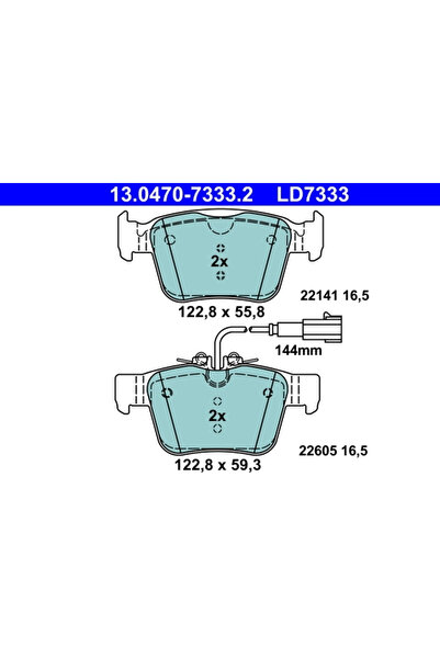 Ate Σετ τακάκια φρένων, δισκόφρενο 13.0470-7333.2 Alfa Romeo Giulia/Stelvio