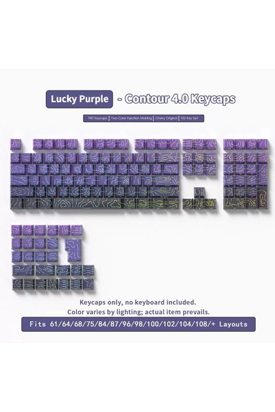 Choice3 135 Keys Violet 2026 Line Gradient Side Shine Through Keycaps Cherry ...