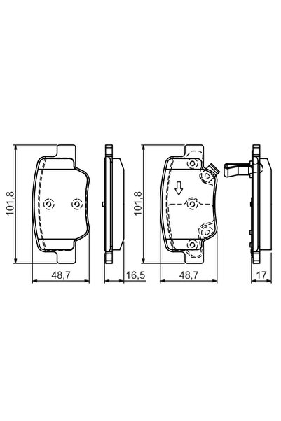Bosch Комплект спирачни накладки, дискова спирачка 0 986 494 404