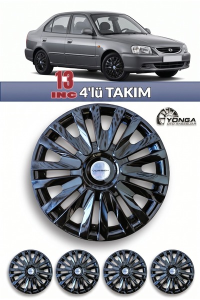 YONGA OTO AKSESUAR HYUNDAİ ACCENT YUMURTA KASA Jant Kapağı 13 İnç Kırılmaz 4'...