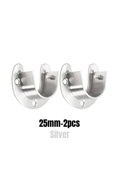 Choice 25mm Silver 2PCS 304 Stainless Steel Closet Rod Bracket 25/32mm Flange...