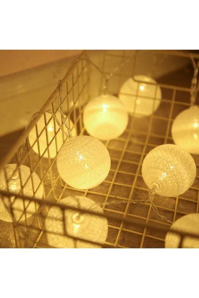 Choice 3m 20Leds Style H-Warm white 20LED Cotton Balls String Lights Garland ...
