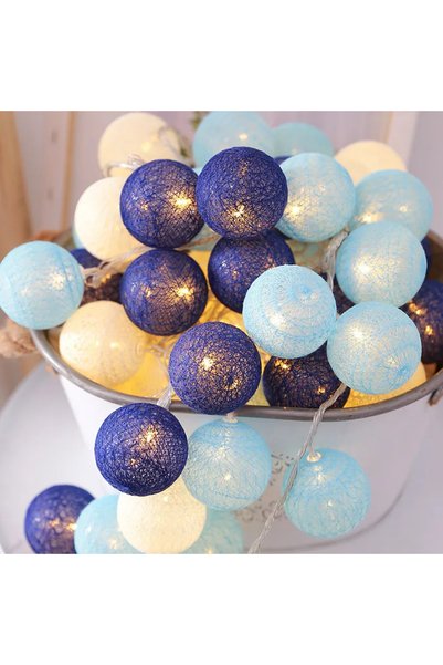 Choice 3m 20Leds Style I-Blue 20LED Cotton Balls String Lights Garland Fairy ...