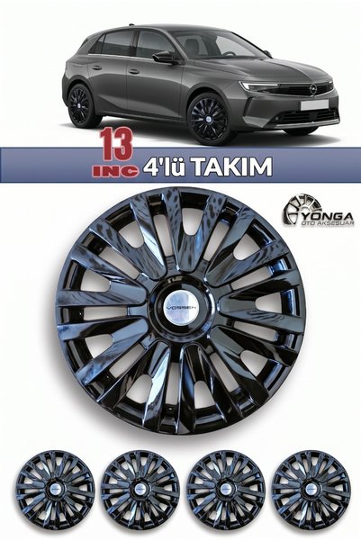 YONGA OTO AKSESUAR OPEL ASTRA 13 INC jant kapağı 4 adet, Amblem ve 8 adet Cırt kelepçe