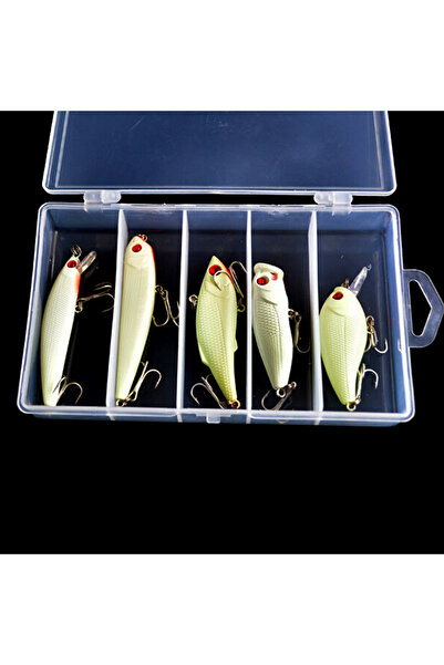Choice WHITE 5pcs/Lot Night Glow Crankbaits Fishing Lures Set Minnow Wobblers...
