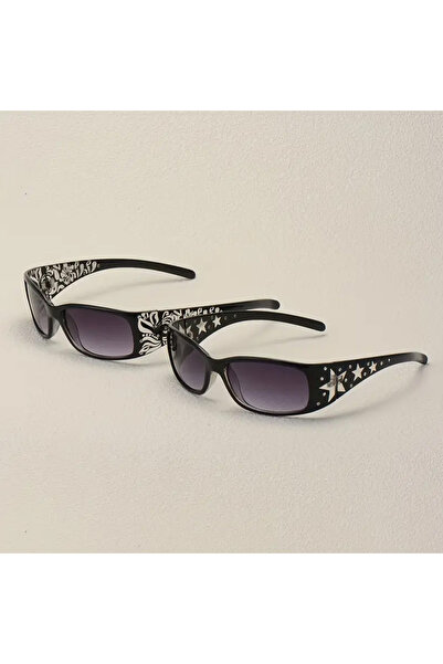 Choice C1 2PCS Retro Style Pattern Star Decoration Y2K Fashion Women's Sungla...