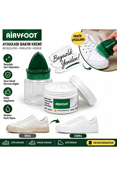 AiryFooT Beyaz Krem Ayakkabı Boyası, Beyaz Spor Ayakkabı Boyası ( 50 ml ) 1 Adet