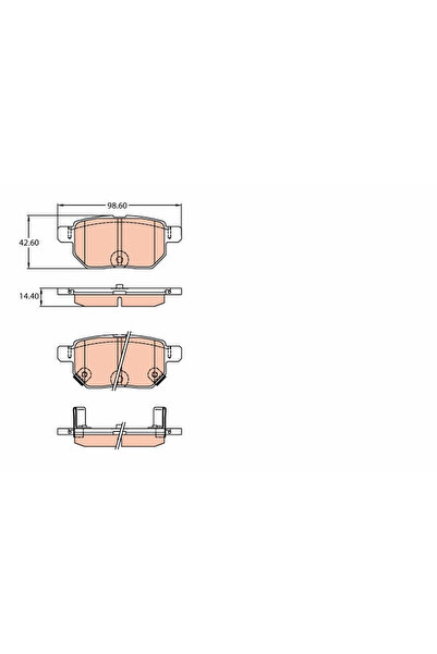 TRW Brake Pad Set, Disc Brake Gdb3454 Aston Martin Cygnet Lexus Ct Subaru Tre...