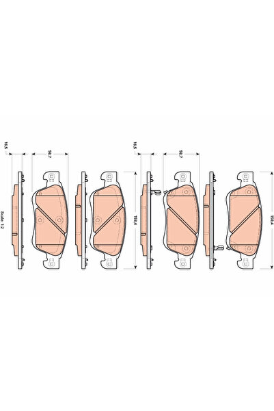 TRW Σετ τακάκια φρένων, δισκόφρενο GDB3503