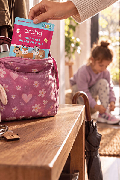 AROHA Kids Hurmalı Bitter Çikolata - Şekeri Meyveden 28 gr