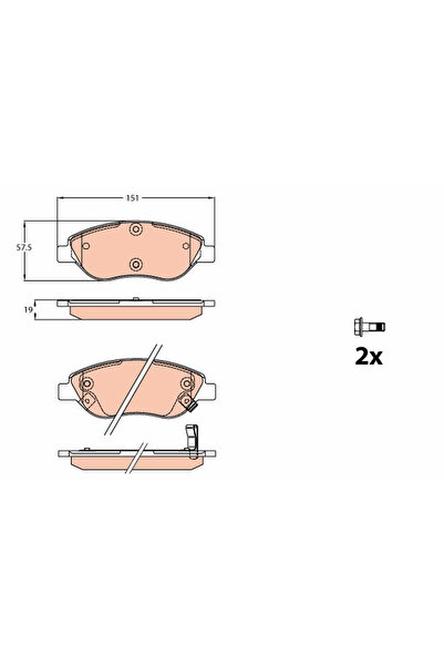 TRW Brake pad set, disc brake GDB2228