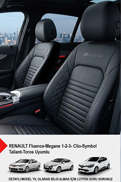 GM-DESIGN İstanbul Serisi Deri Oto Koltuk Kılıfı (RENAULT Fluence-Megan 1-2-3...