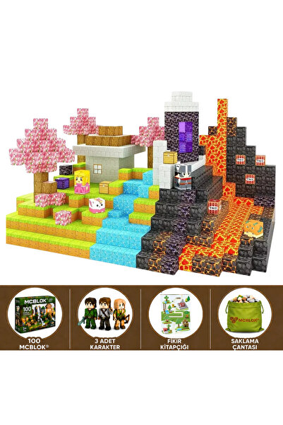 McBlok Minecraft Manyetik Küp Blok Yapı Taşı 100 Parça