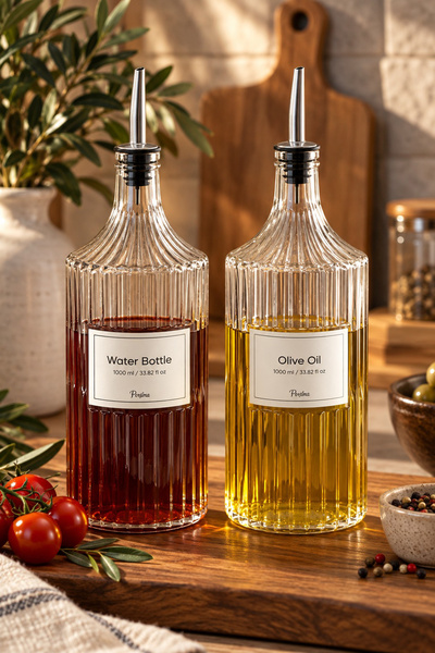 Porsima Viking 18113 2 τεμάχια 1000 ml Γυάλινο Μπουκάλι Λάδιο Καρυκευματοθήκη...