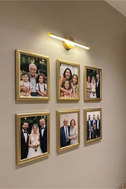 Wooden Factory 21x30 cm 6'lı Gold Altın Renk Dekoratif Çerçeve Seti – Duvar İ...