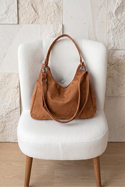 Gogoey Elegant and Graceful Tan Double Strap Suede Nubuck Women's Hand and Sh...