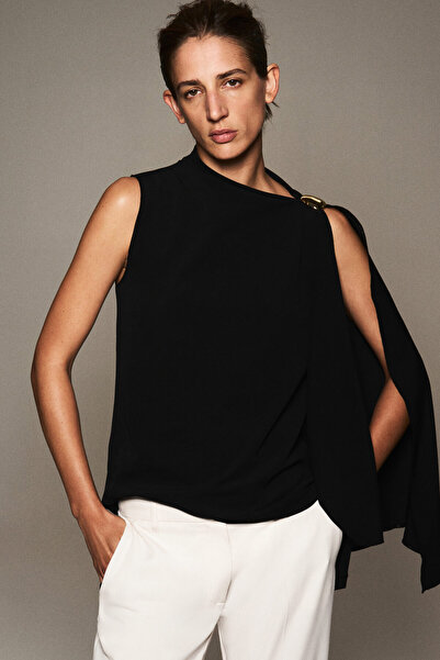 H&M Drapeli Asimetrik Üst