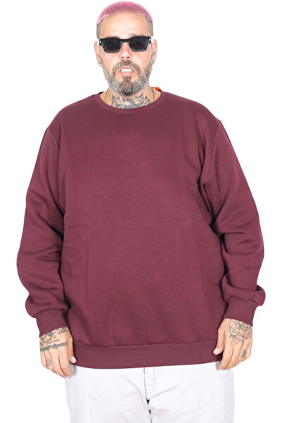 ModeXL Mode Xl Men's Sweatshirt Crew Neck Basic 20131 Plum