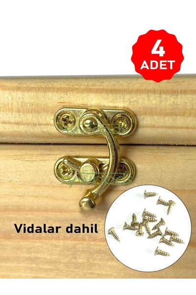 sywoods Small Bow Eye Hook Lock Yellow 4 Pieces Box Lid and Lid Clip 20X24 mm