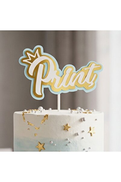 Gift Design Topper pentru tort, model cu inscripția Prinț