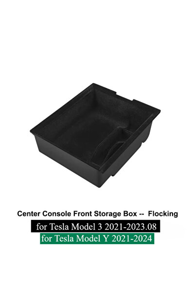 Choice Front Flocking For Tesla Model Y 3 Center Console Storage Organizer Bo...