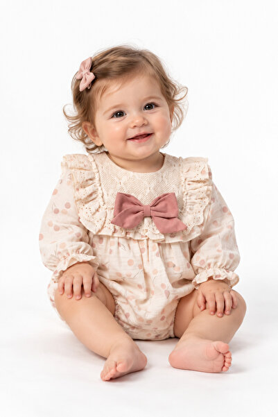 TOGY BABY VE KIDS WEAR Rosie Puantiyeli Kız Bebek Romper Tulum