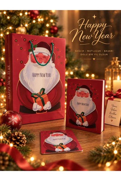 4nio Kırmızı Noel Baba Yılbaşı Seti