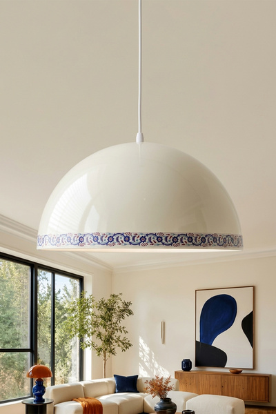Marrien Luna Tile Tekli Krem Metal Sarkıt (30 cm) Salon, Mutfak & Cafe için D...